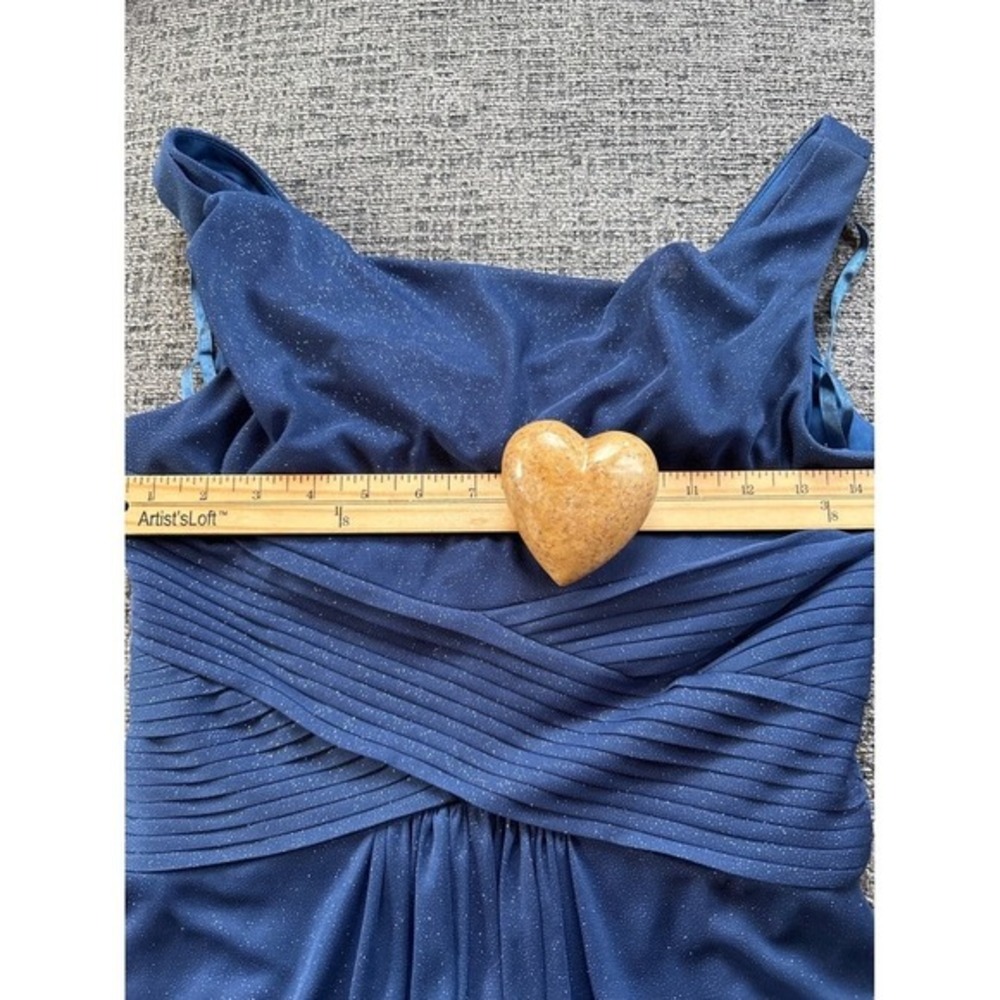 Alex Evenings Midnight Blue Sparkle Ruched Waist Gown‎ Formal Evening Dress  4 - Picture 11 of 11